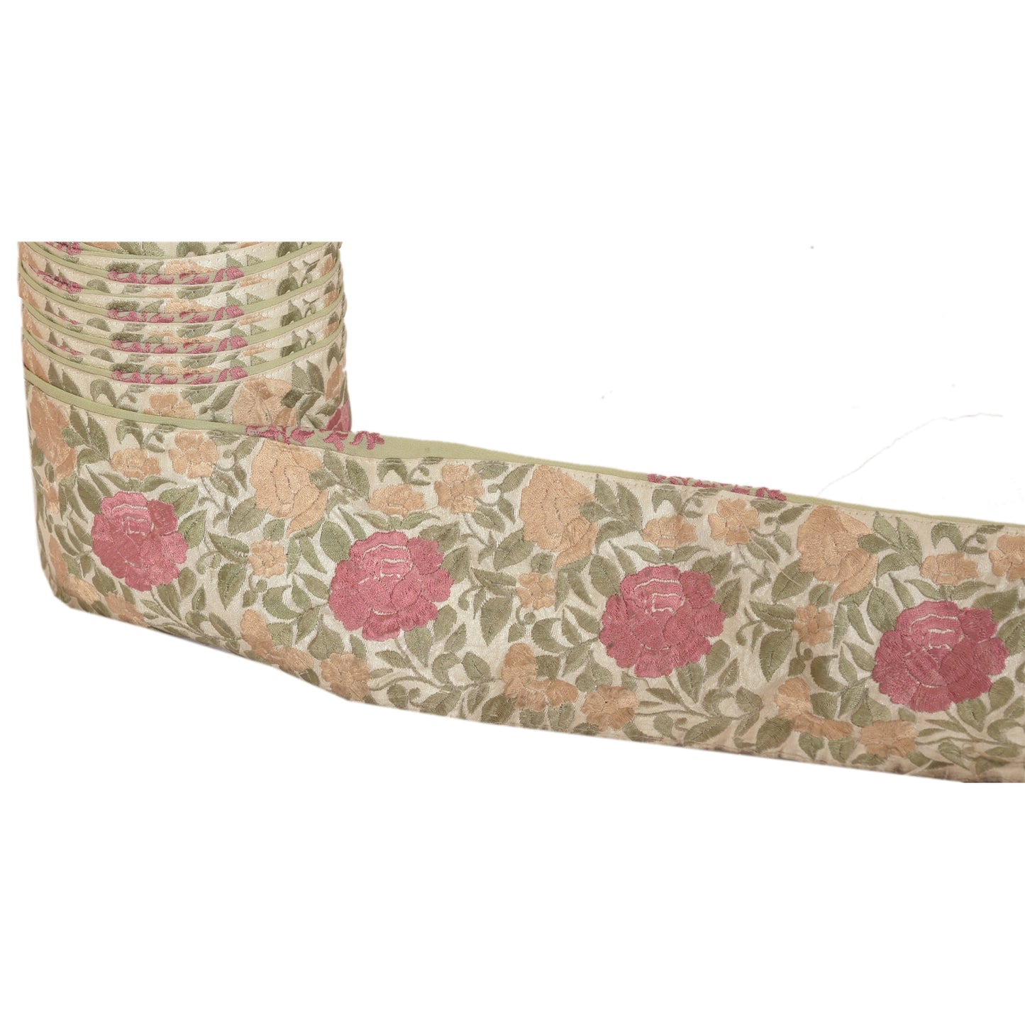 Sanskriti Vintage Parsee Sari Border Embroidered 1 Yard Trim Sewing Craft Lace