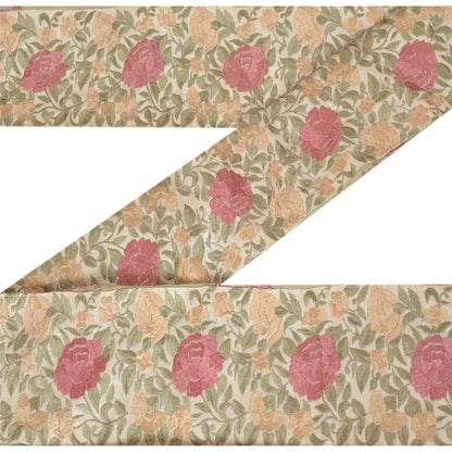 Sanskriti Vintage Parsee Sari Border Embroidered 1 Yard Trim Sewing Craft Lace