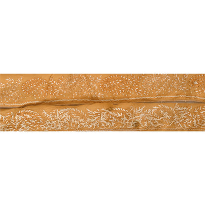 Sanskriti Vintage Sari Border Hand Embroidered 1 YD Indian Trim Ribbon Cream