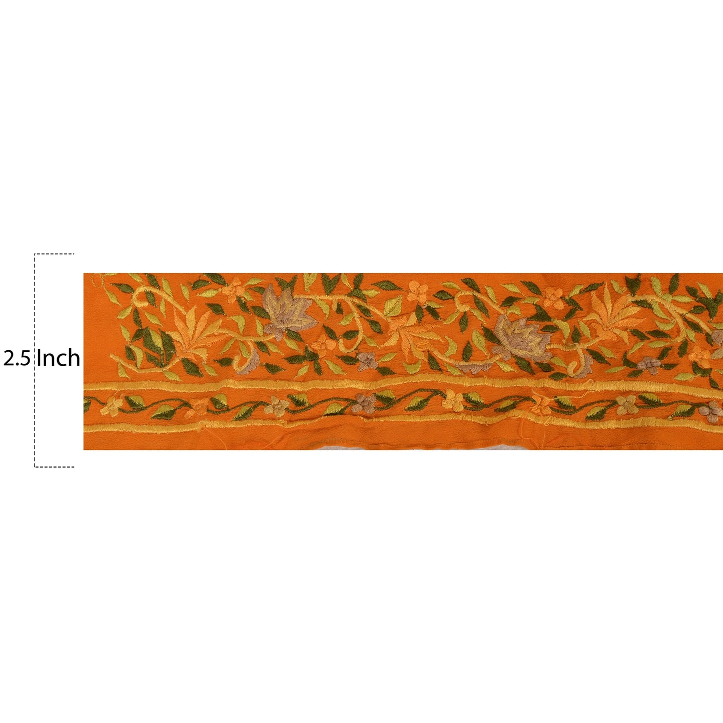 Sanskriti Vintage Saree Border Embroidered 1 Yard Trims Sewing Craft Decor Lace