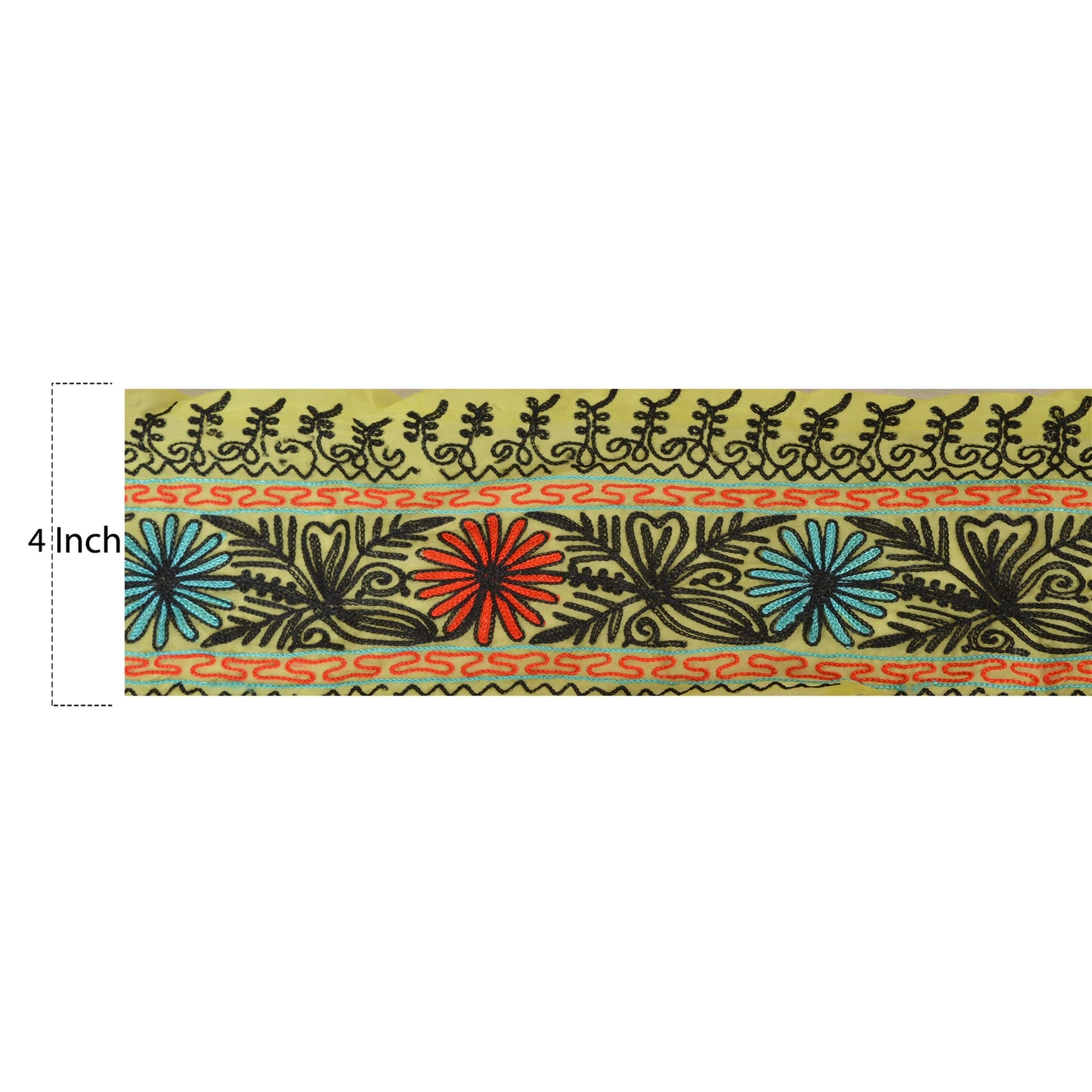 Sanskriti Vintage Sari Ari Work Border Hand Embroided 1Yd Trim Sewing Craft Lace