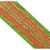 Sanskriti Vintage Sari Border Hand Beaded 1Yd Indian Trim Sewing Green Zari Lace