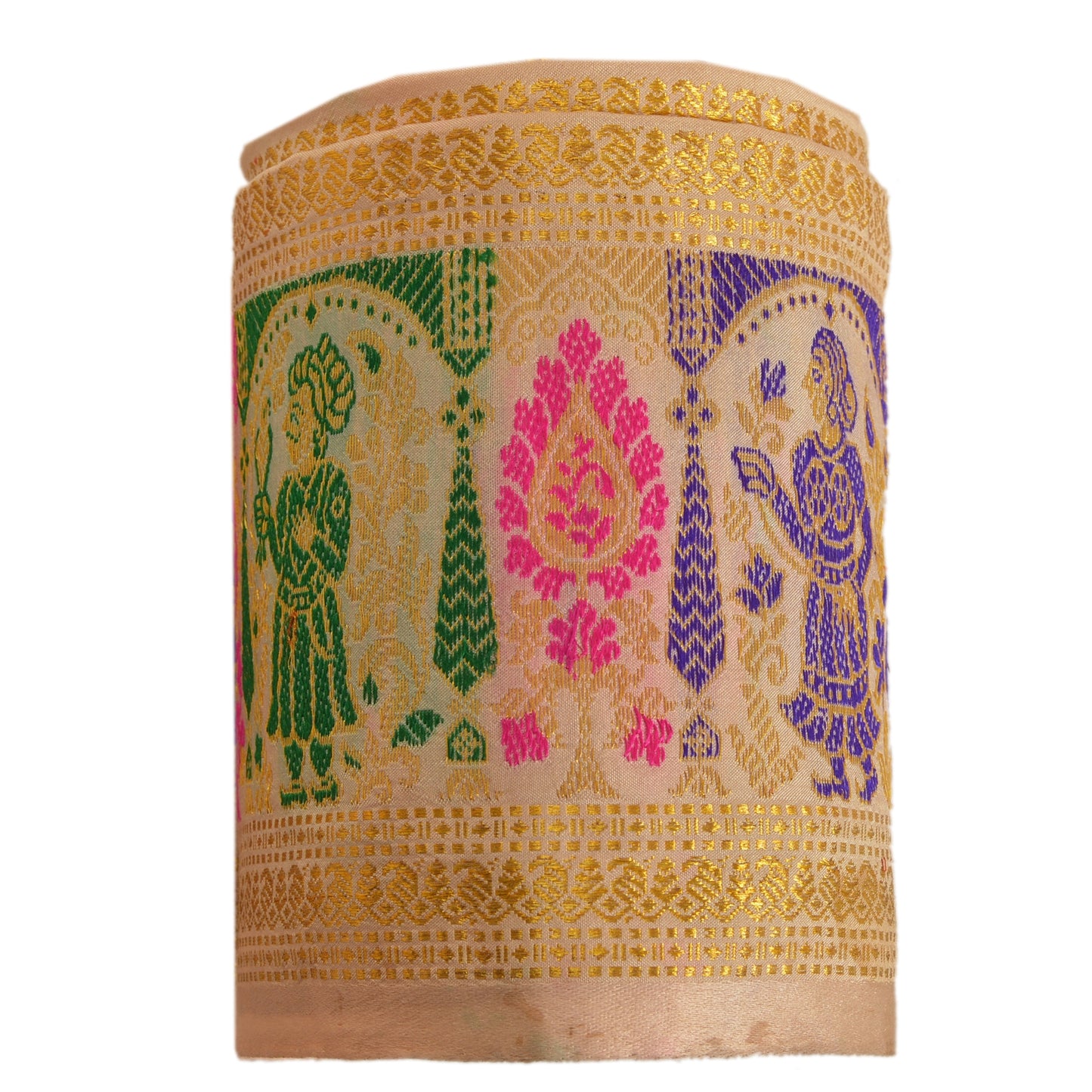 Sanskriti Vintage Sari Border Woven Baluchari 1 Yd Craft Trim Sewing Cream Lace