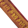 Sanskriti Vintage Sari Border Human Woven Baluchari 1YD Trim Dark Red Ribbon 5.1