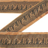 Sanskriti Vintage Sari Border Woven Baluchari 1 YD Indian Trim Sewing Brown Lace
