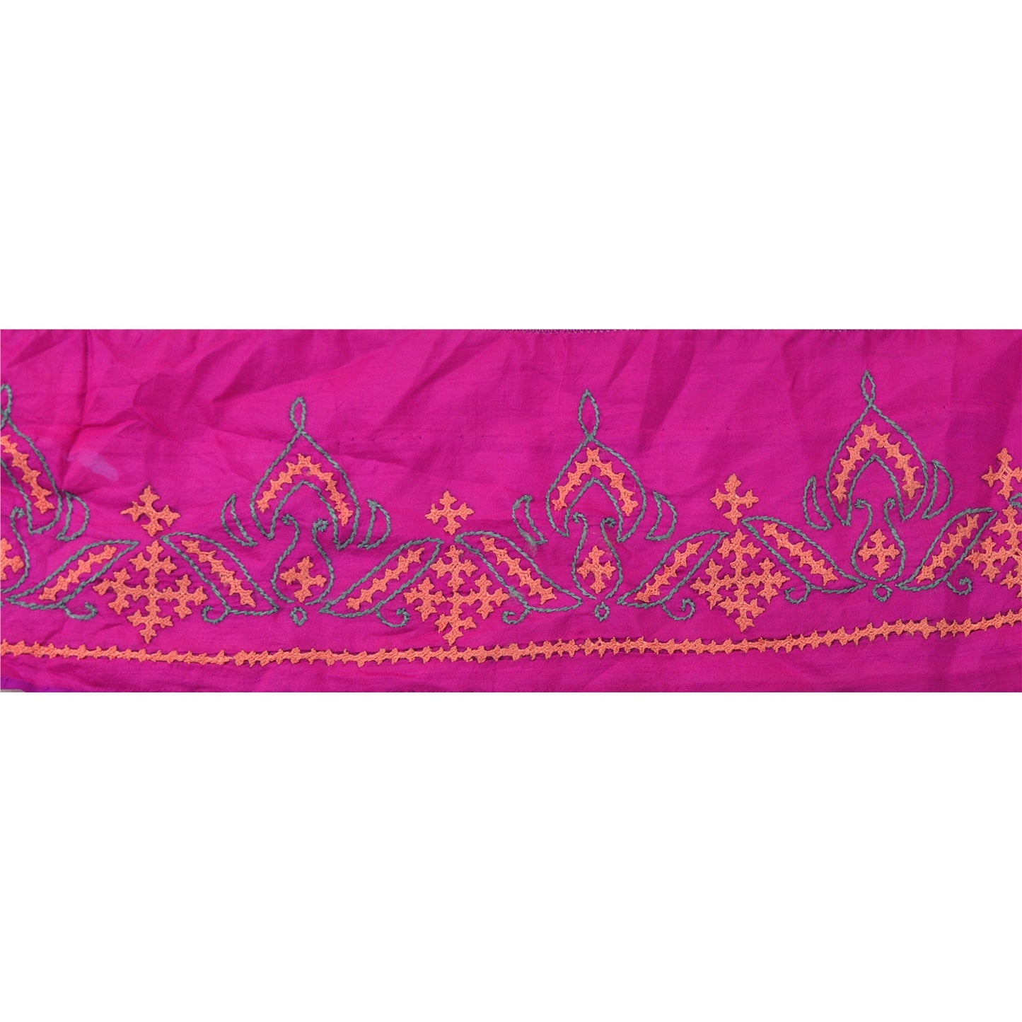 Sanskriti Vintage Sindhi Sari Border Håndbroderet 1Yd Trim Sykunst Blonde