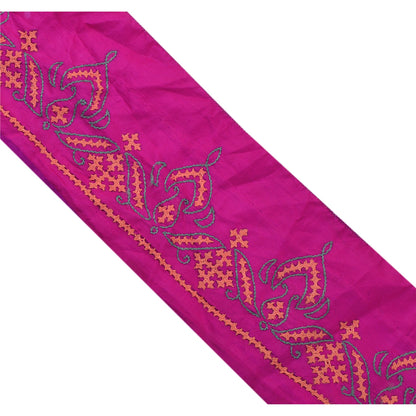 Sanskriti Vintage Sindhi Sari Border Håndbroderet 1Yd Trim Sykunst Blonde