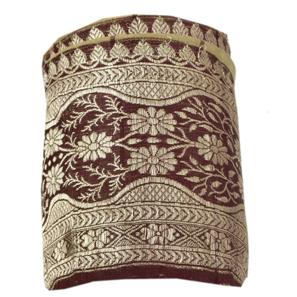 SANSKRITI VINTAGE Border Antique Woven Brocade 1 YD Trim Craft Sewing Brown Lace
