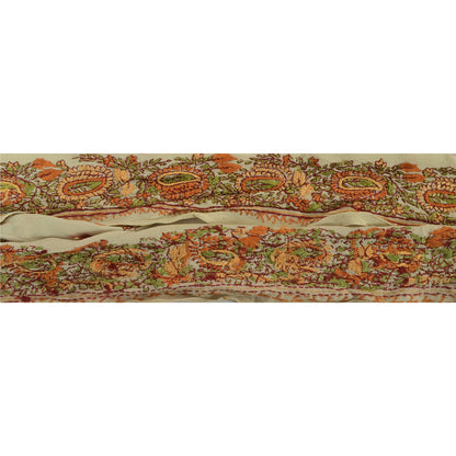Sanskriti Vintage Suzani Sari Border Hand Embroidered 1Yd Trim Sewing Craft Lace