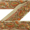 Sanskriti Vintage Suzani Sari Border Hand Embroidered 1Yd Trim Sewing Craft Lace
