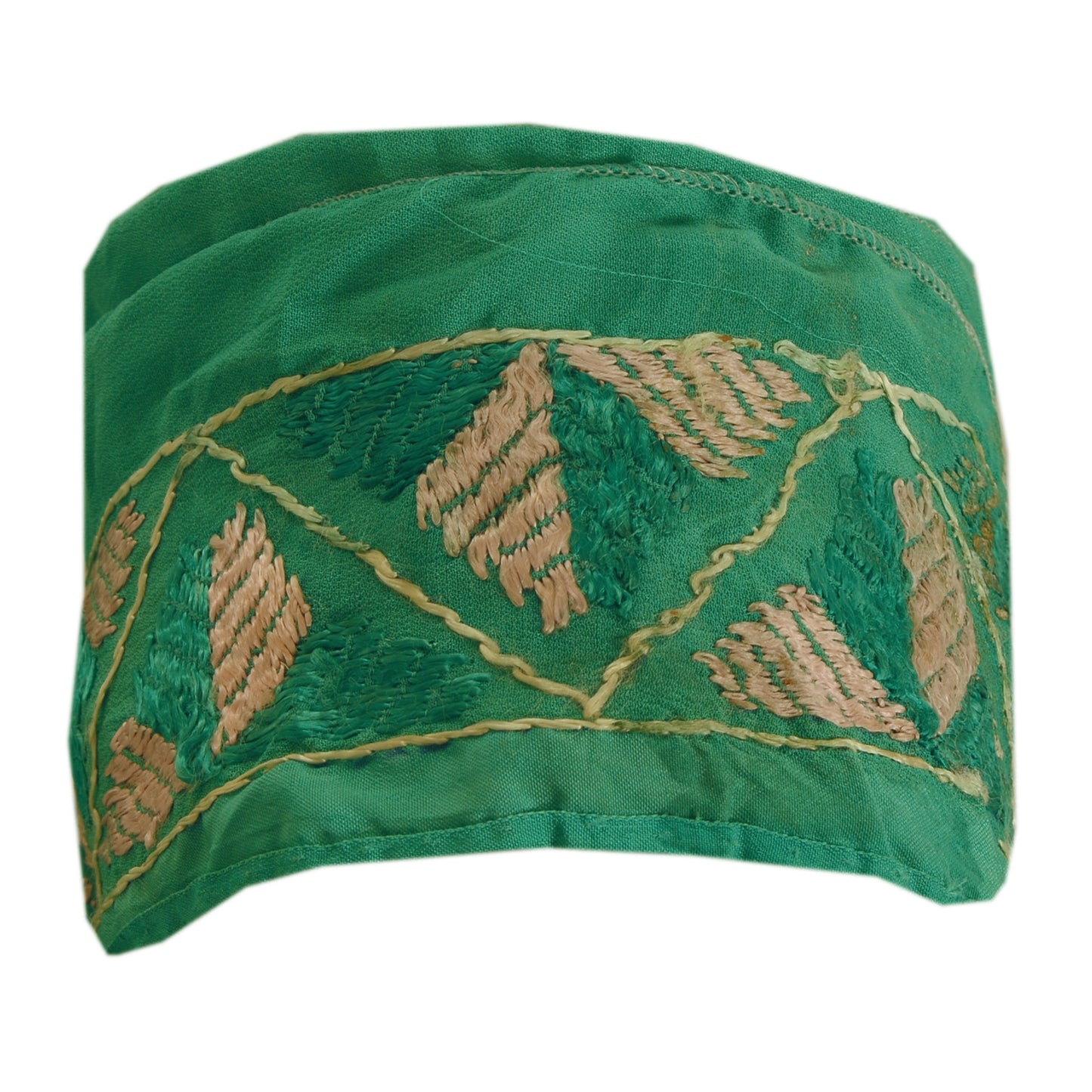 SANSKRITI VINTAGE Bagh Phulkari Sari Border Hand Embroidered 1 YD Craft Lace