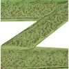 Sanskriti Vintage Sari Border Hand Beaded 1 Yd Indian Trim Sewing Green Lace