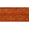 SANSKRITI VINTAGE Border Hand Beaded 1 YD Indian Trim Sewing Orange Lace