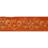 SANSKRITI VINTAGE Border Hand Beaded 1 YD Indian Trim Sewing Orange Lace