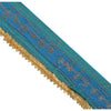 Sanskriti Vintage Sari Border Hand Beaded 1 Yd Trim Craft Blue Rhinestone Lace