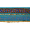 Sanskriti Vintage Sari Border Hand Beaded 1 Yd Trim Craft Blue Rhinestone Lace