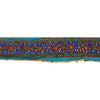 Sanskriti Vintage Sari Border Hand Beaded 1 Yd Trim Craft Blue Rhinestone Lace