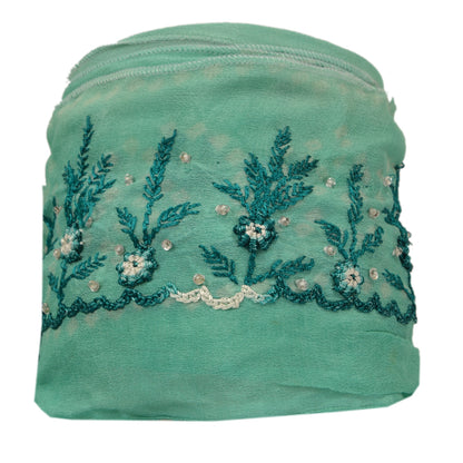 Sanskriti Vintage Green Sari Border Handmade Bandhani 1 YD Craft Trim Lace