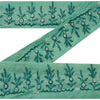 Sanskriti Vintage Green Sari Border Handmade Bandhani 1 YD Craft Trim Lace