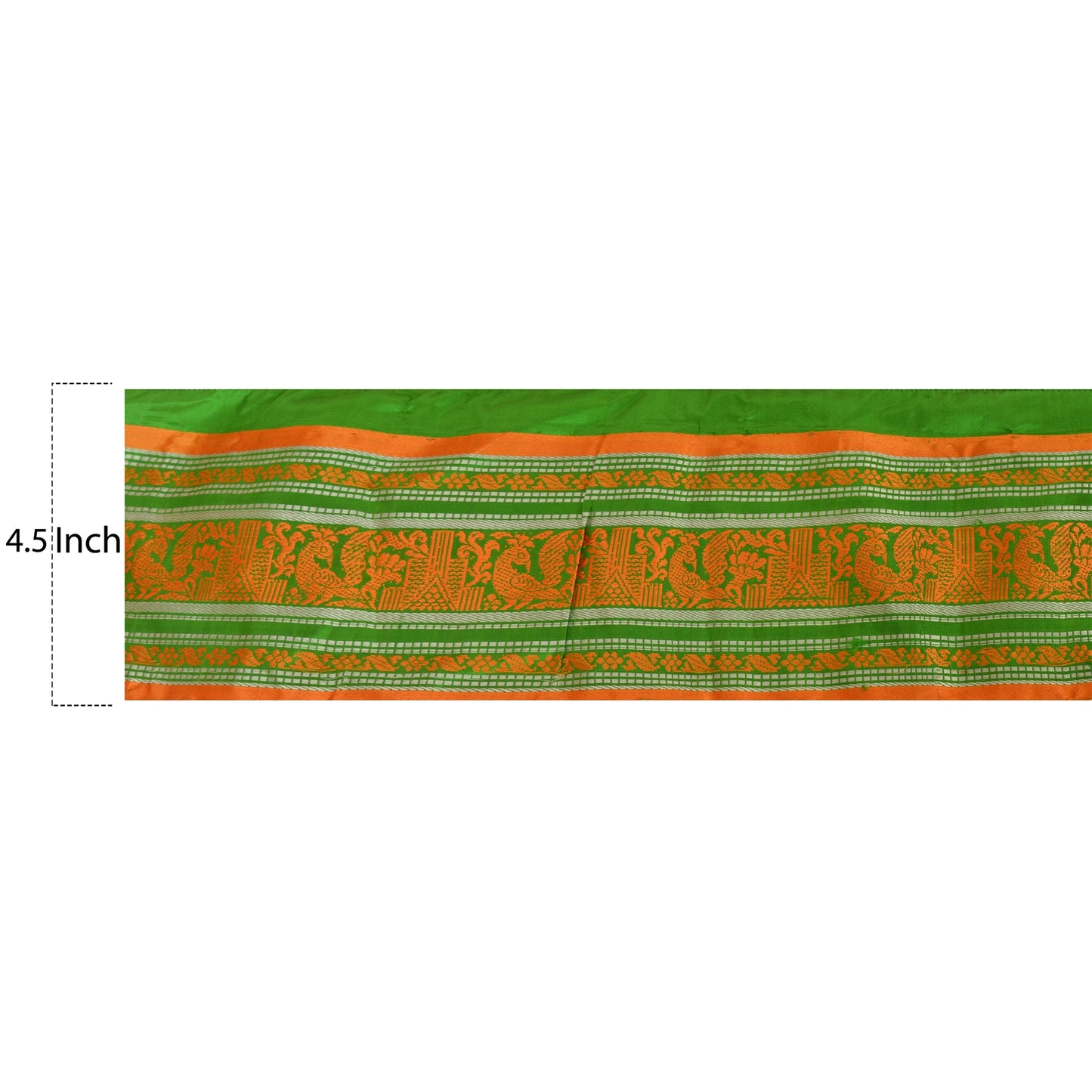 Sanskriti Vintage Sari Border Baluchari 1 YD Indian Trim Sewing Green 4.5W Lace