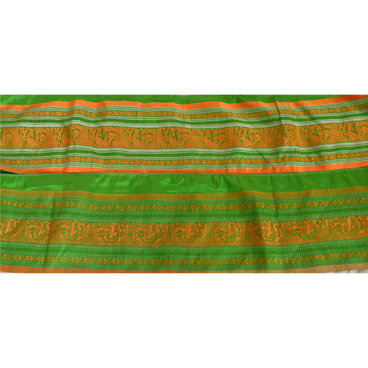 Sanskriti Vintage Sari Border Baluchari 1 YD Indian Trim Sewing Green 4.5W Lace