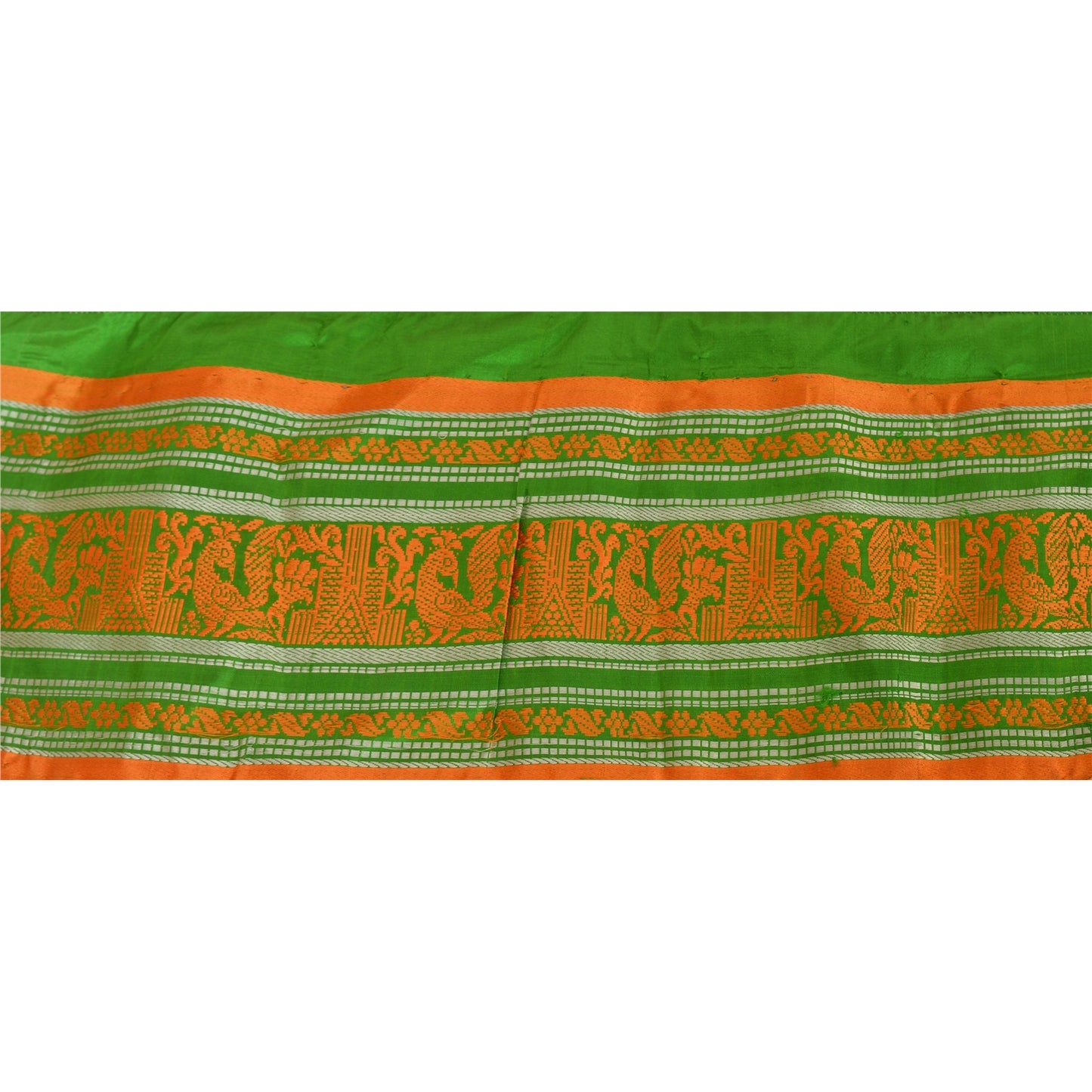 Sanskriti Vintage Sari Border Baluchari 1 YD Indian Trim Sewing Green 4.5W Lace