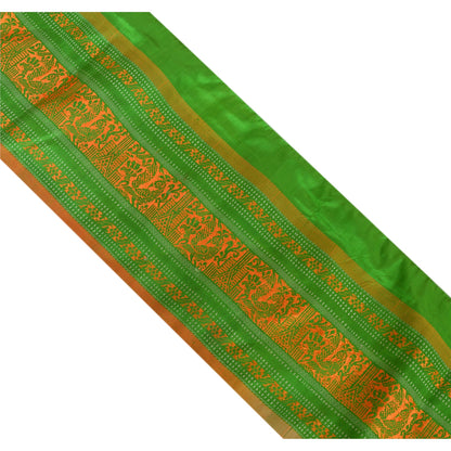Sanskriti Vintage Sari Border Baluchari 1 YD Indian Trim Sewing Green 4.5W Lace