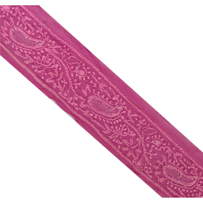 Sanskriti Vintage 1 Yd Sari Border Handmade Chikankari Trim Sewing Lace