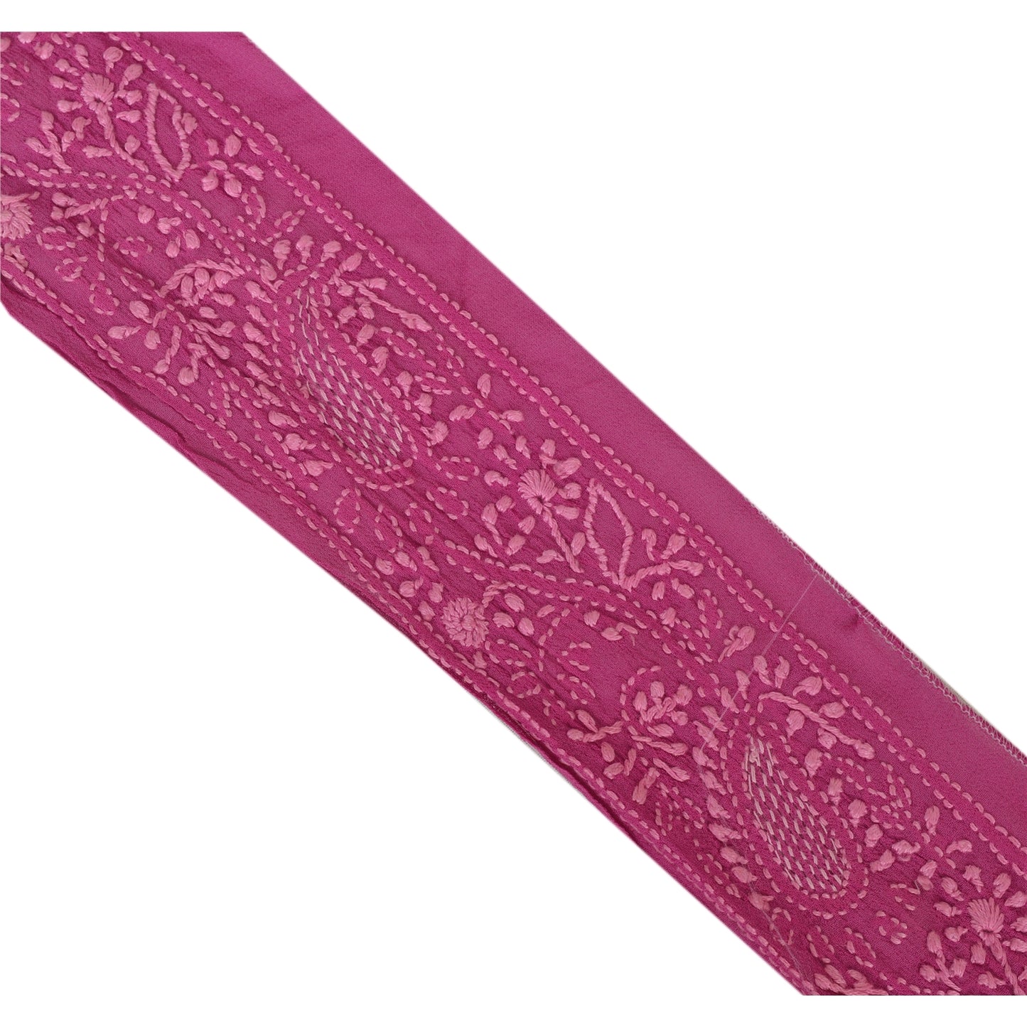 Sanskriti Vintage 1 Yd Sari Border Handmade Chikankari Trim Sewing Lace