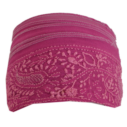 Sanskriti Vintage 1 Yd Sari Border Handmade Chikankari Trim Sewing Lace