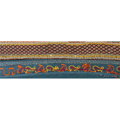 Sanskriti Vintage Sari Border Hand Beaded 1 Yd Indian Trim Sewing Craft Lace