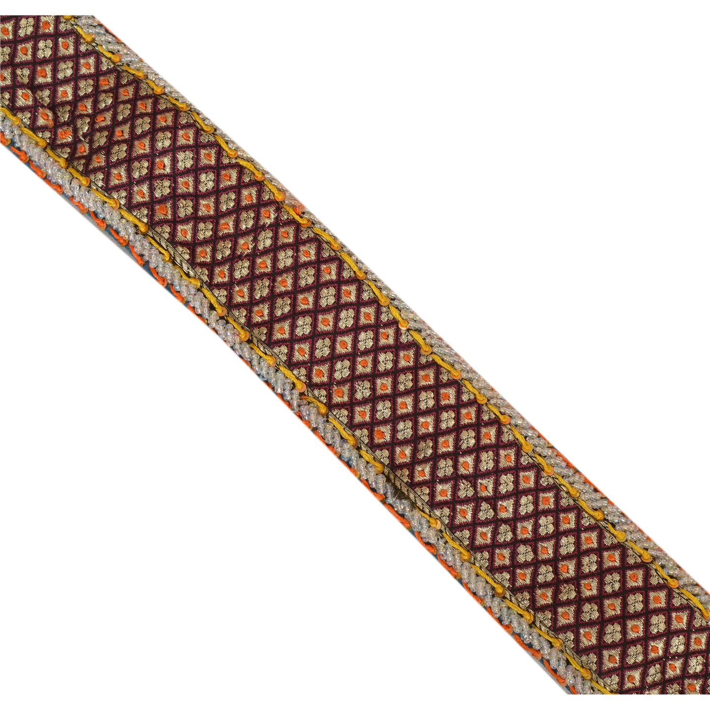 Sanskriti Vintage Sari Border Hand Beaded 1 Yd Indian Trim Sewing Craft Lace