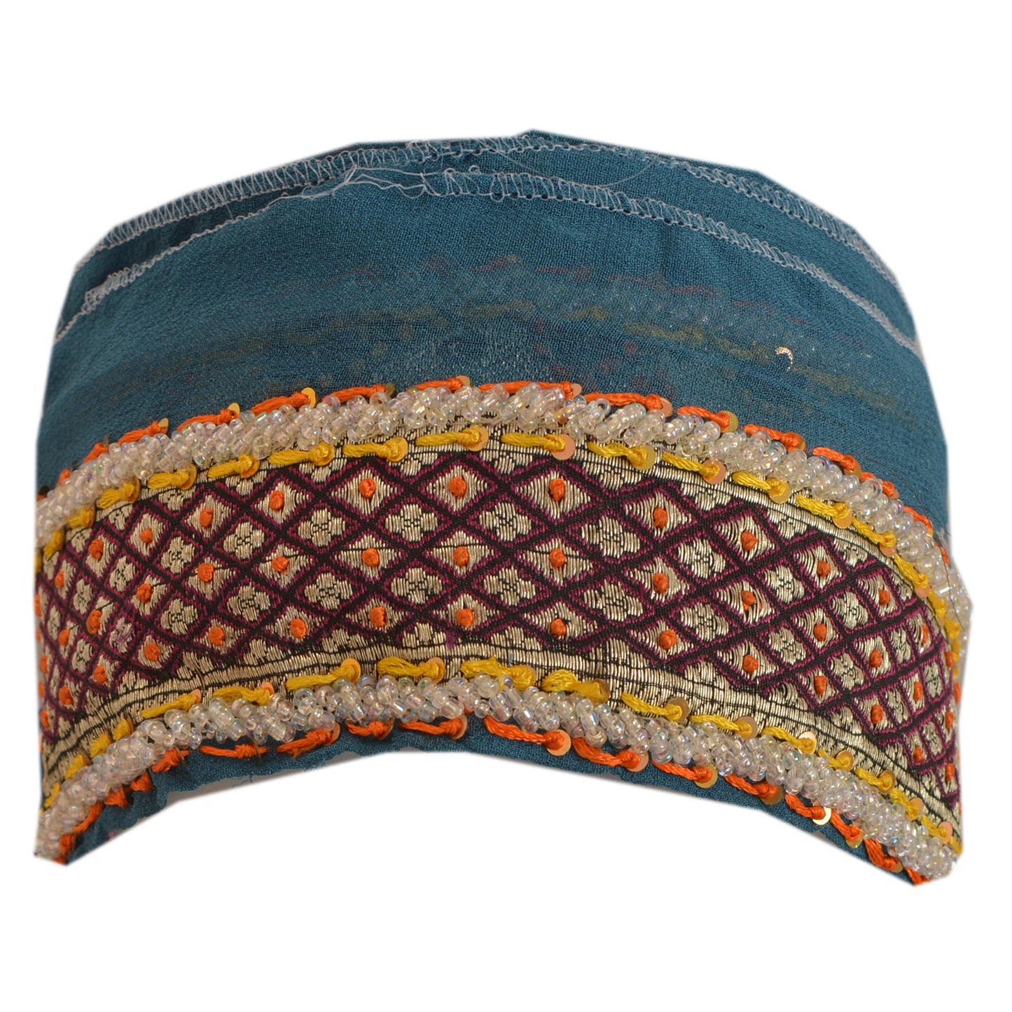 Sanskriti Vintage Sari Border Hand Beaded 1 Yd Indian Trim Sewing Craft Lace