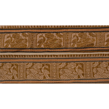 Sanskriti Vintage Saree Border Woven Baluchari 1 Yd Craft Trim Sewing Cream Lace