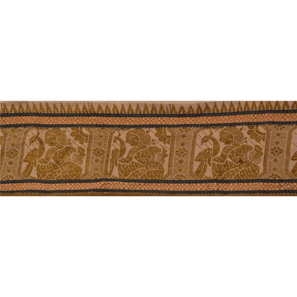 Sanskriti Vintage Saree Border Woven Baluchari 1 Yd Craft Trim Sewing Cream Lace