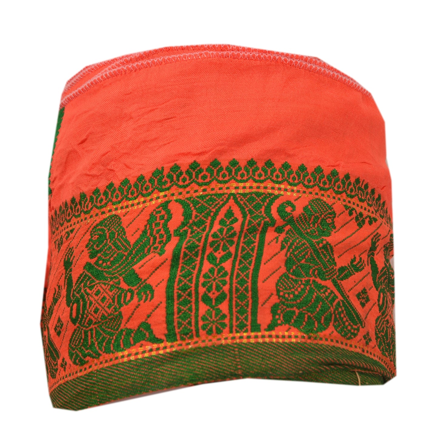 Sanskriti Vintage Sari Border Antique Woven Brocade 1 Yd Trim Craft Sewing Orange Lace