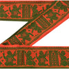 Sanskriti Vintage Sari Border Antique Woven Brocade 1 Yd Trim Craft Sewing Orange Lace