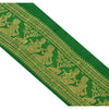 Sanskriti Vintage Sari Border Baluchari 1 YD Craft Trim Sewing Green Green Lace