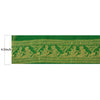 Sanskriti Vintage Sari Border Baluchari 1 YD Craft Trim Sewing Green Green Lace