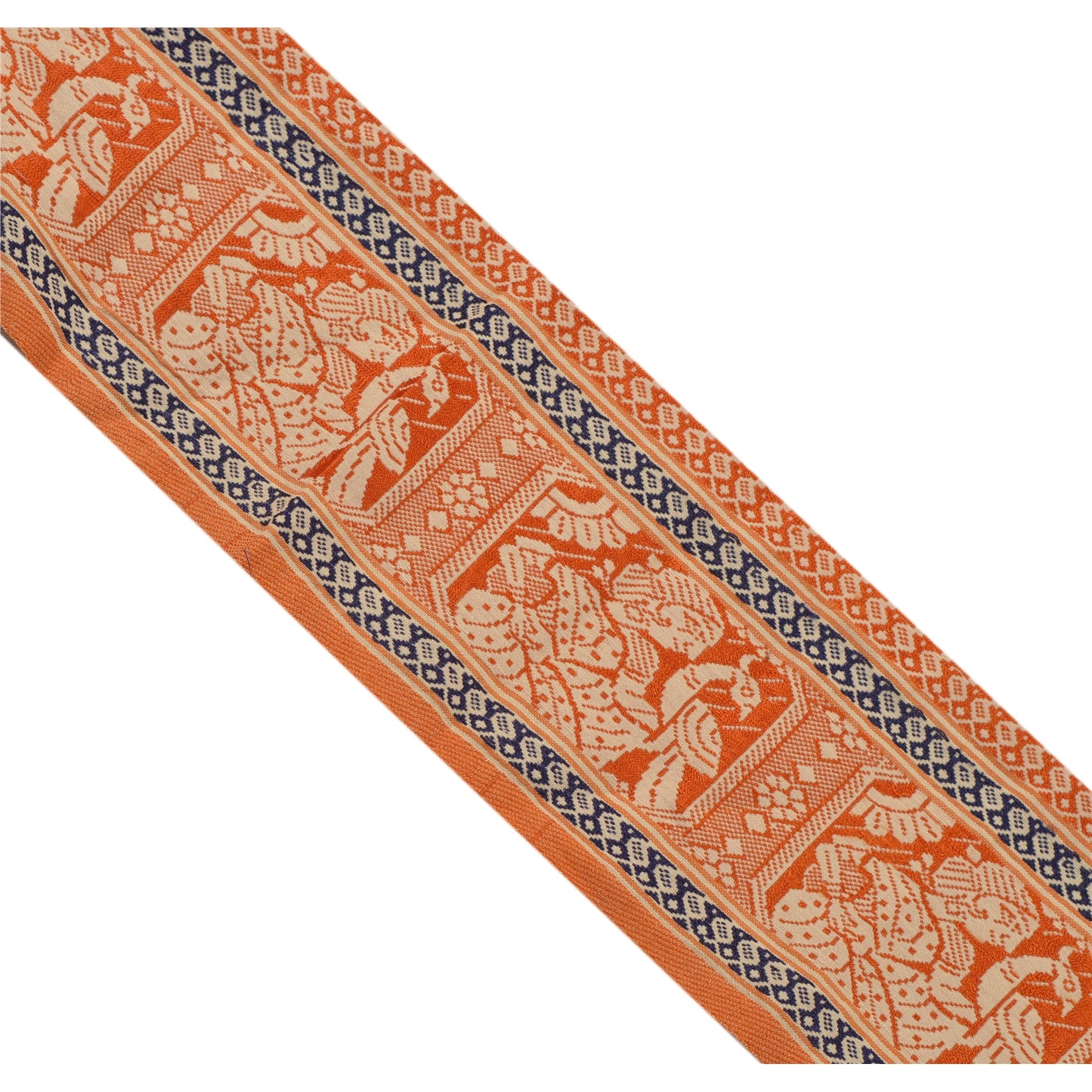 Sanskriti Vintage Sari Border Woven Baluchari 1 Yd Craft Trim Sewing 4"W Lace