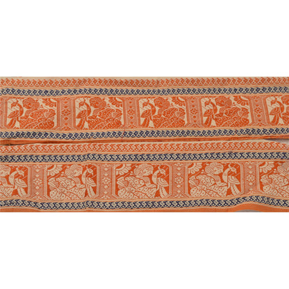 Sanskriti Vintage Sari Border Woven Baluchari 1 Yd Craft Trim Sewing 4"W Lace
