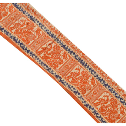 Sanskriti Vintage Sari Border Woven Baluchari 1 Yd Craft Trim Sewing 4"W Lace