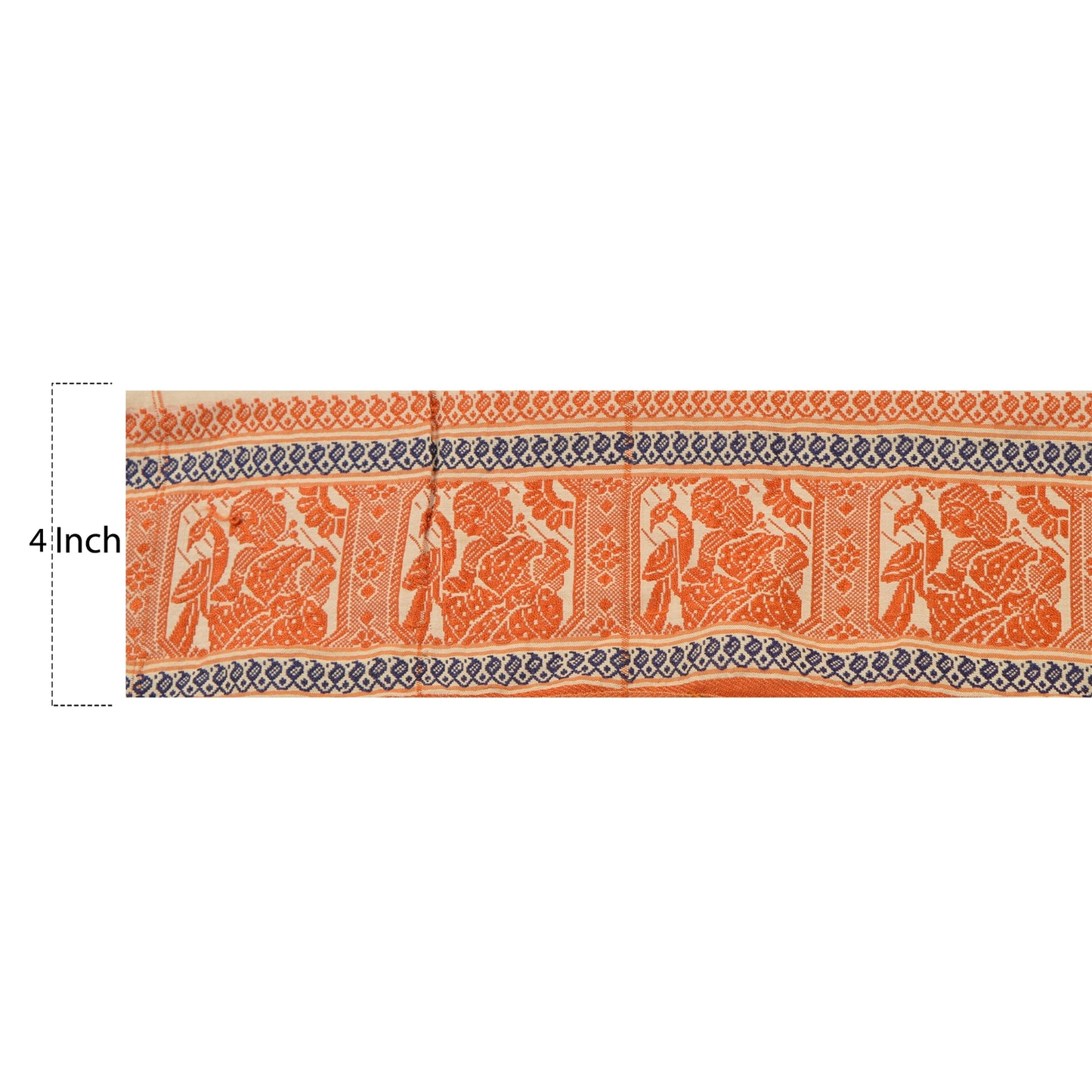 Sanskriti Vintage Sari Border Woven Baluchari 1 Yd Craft Trim Sewing 4"W Lace