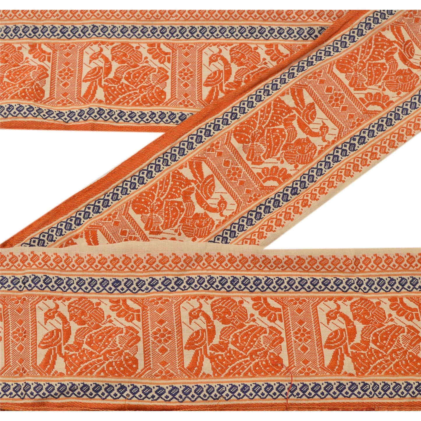 Sanskriti Vintage Sari Border Woven Baluchari 1 Yd Craft Trim Sewing 4"W Lace