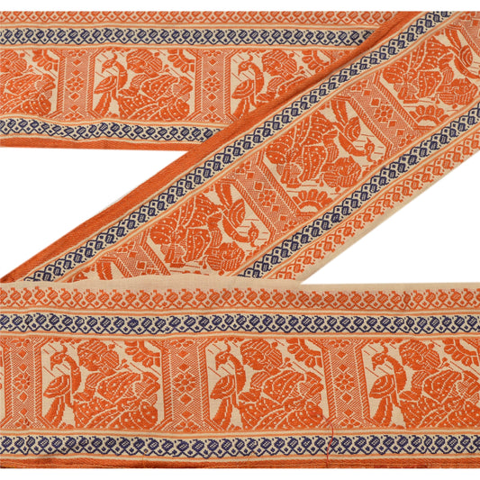 Sanskriti Vintage Sari Border Woven Baluchari 1 Yd Craft Trim Sewing 4"W Lace