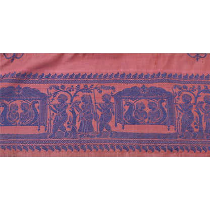 Sanskriti Vintage Sari Border Woven Baluchari 1 Yd Craft Trim Sewing Pink Lace