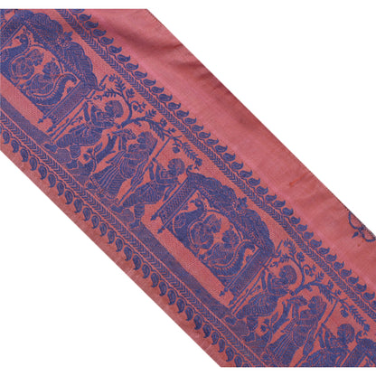 Sanskriti Vintage Sari Border Woven Baluchari 1 Yd Craft Trim Sewing Pink Lace
