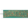 Sanskriti Vintage Sari Border Hand Embroidered 1 Yd Trim Sewing Green Craft Lace