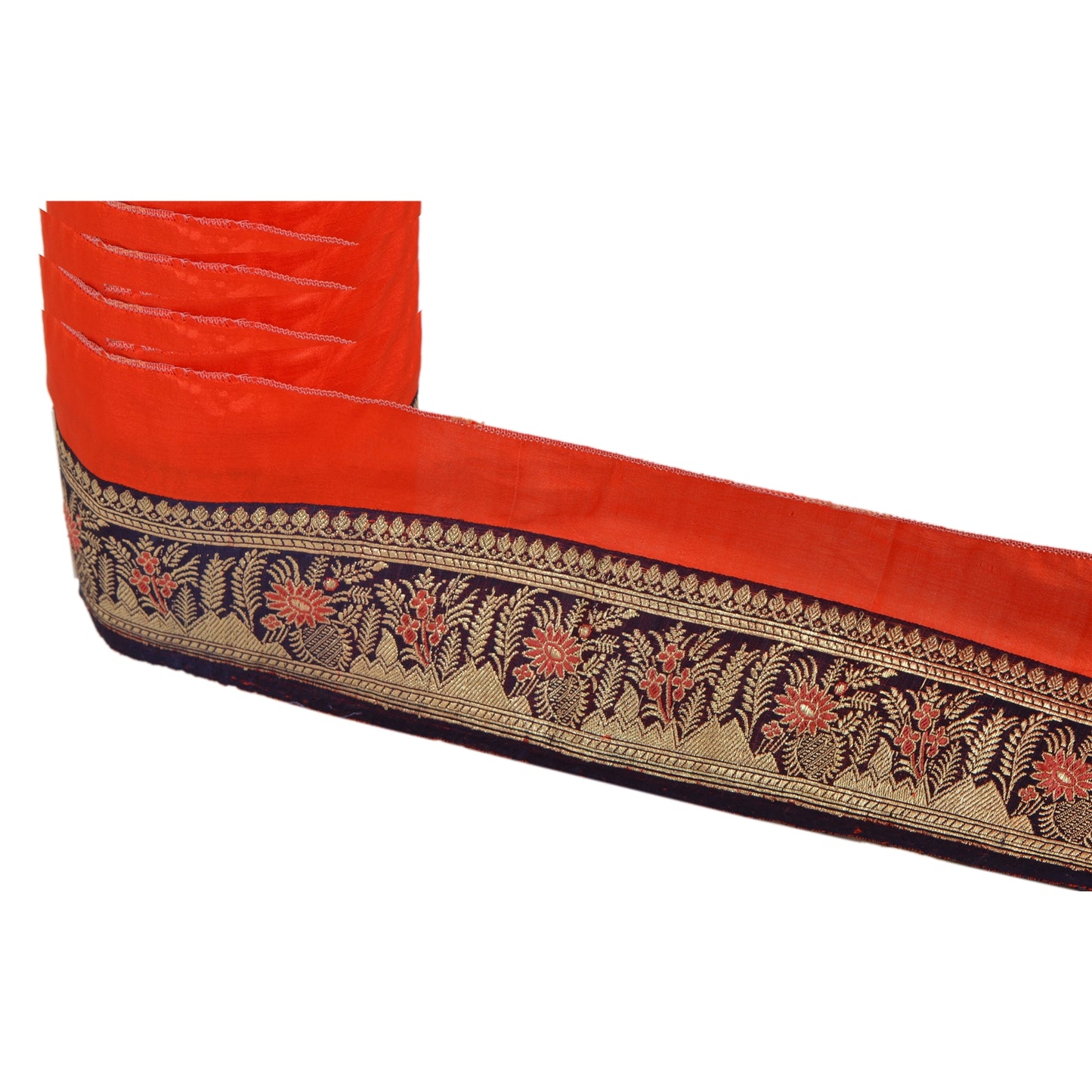 Sanskriti Vintage Sari Border Woven Brocade 1 Yd Trim Craft Sewing Purple Lace