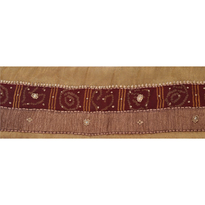 Sanskriti Vintage Sari Kant Håndperlet 1 YD Kant Syning Gylden Håndværksblonde